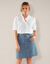 Chemisier manches courtes uni, gaze de coton (blanc)