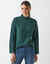 Pull loose col montant, manches larges (vert sapin)