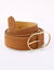 Ceinture boucle coloris doré, croûte de cuir (caramel)