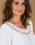 Lange tuniek met macramé en 3/4-mouwen (wit)