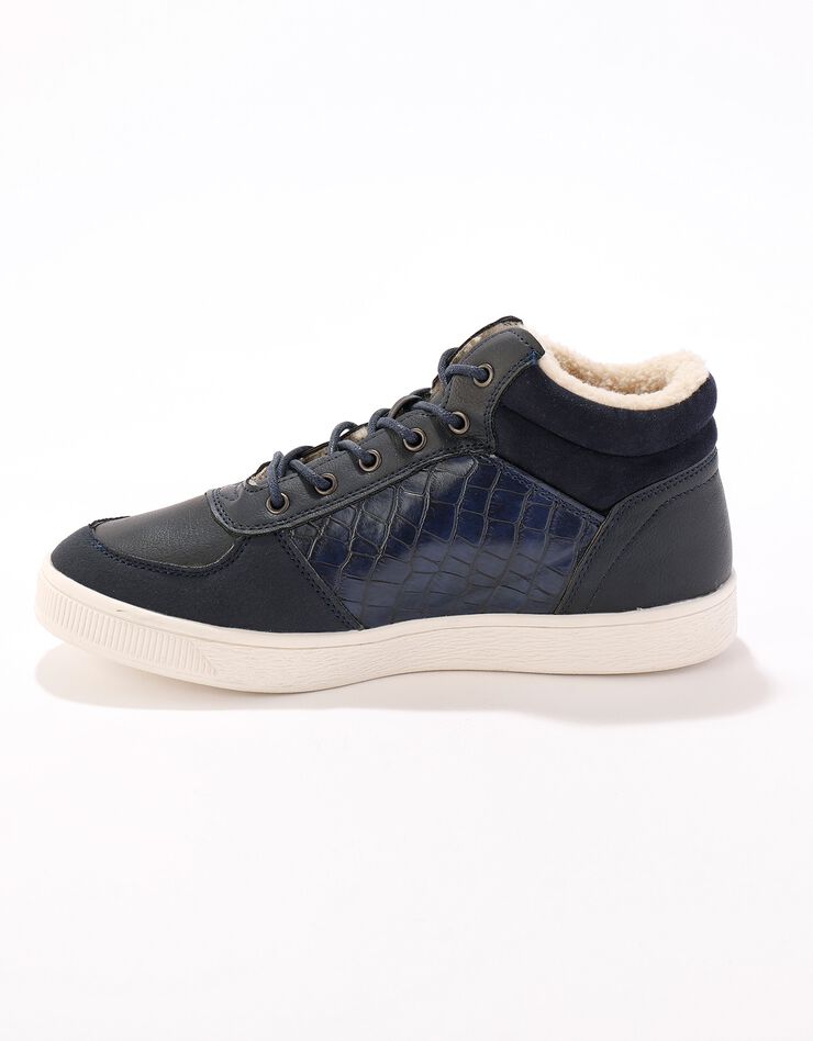 Basket montante fourrée à col matelassé homme - marine, marine Basket montante fourrée à col matelassé homme - marine, marine, hi-res image number 1