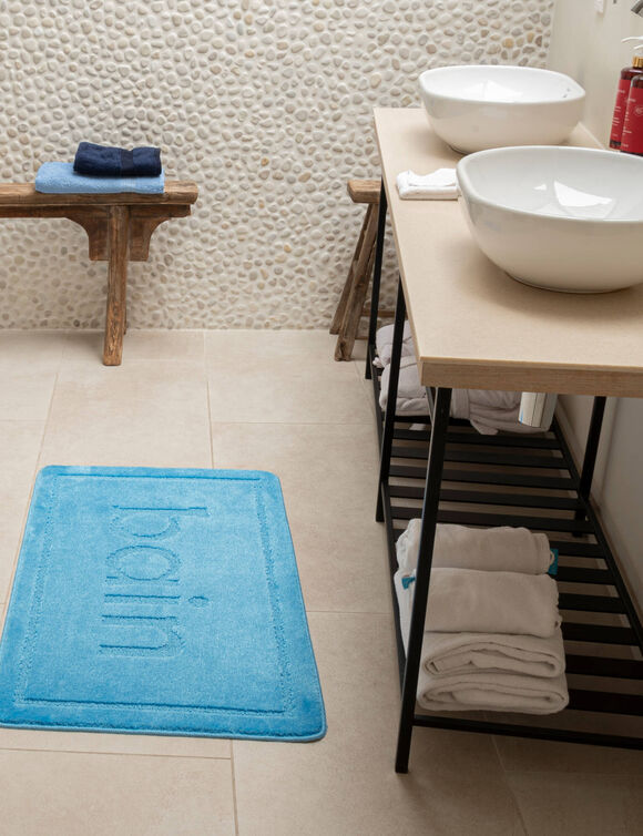 Tapis de bain motif "bain" (bleu)