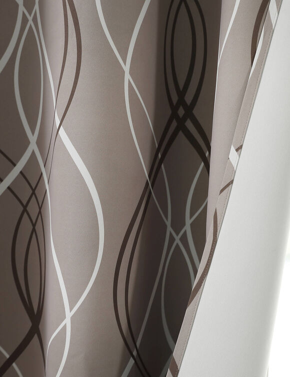 Verduisterend gordijn met slangenprint (taupe)