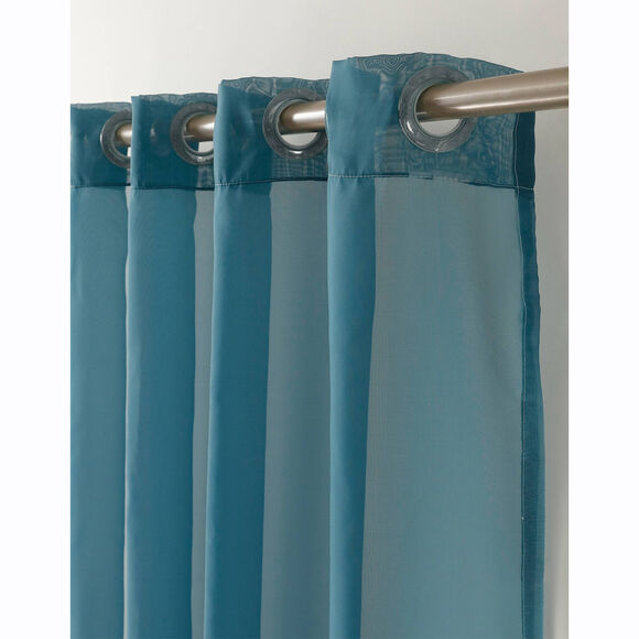 Panneau voile uni finition &oelig;illets (bleu canard)