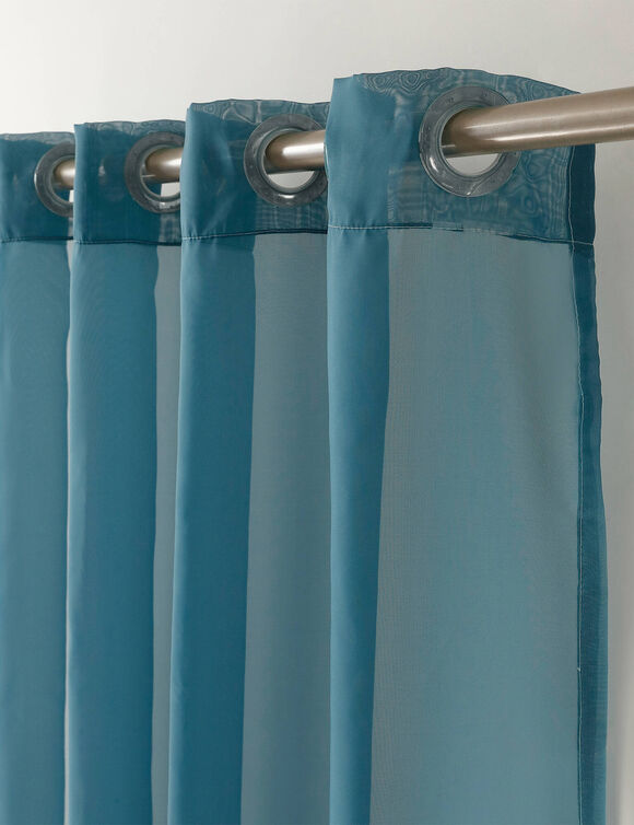 Panneau voile uni finition &oelig;illets (bleu canard)