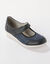 Brede schoenen met riempjes, in leer met rekbare pasjes (blauw)