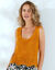 Pull sans manches en crochet (safran)