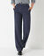 Pantalon &eacute;l&eacute;gant droit, uni (marine)