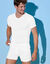 T-shirt met V-hals - herenondergoed, set van 3 (wit)