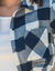 Hemd in flanel met tweekleurig vichymotief (marine / ecru)