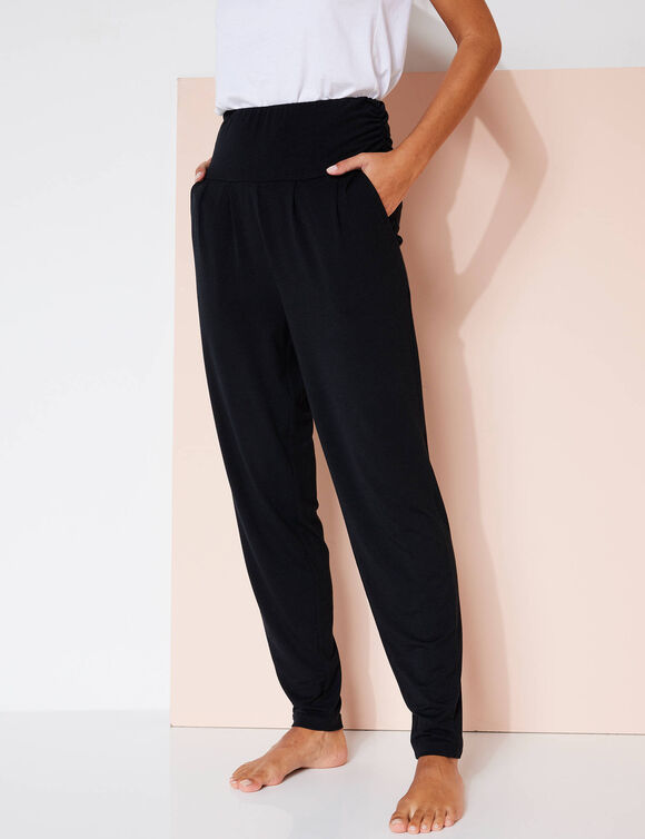 Yogabroek van tricot, uiterst comfortabele pasvorm (zwart)