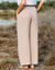 Pantalon large taille haute, gaze de coton (taupe clair) Pantalon large taille haute, gaze de coton (taupe clair)
