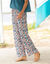 Soepele, bedrukte broek (blauw / oranje)