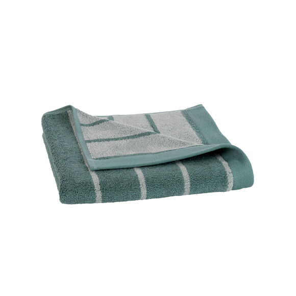 Serviette &eacute;ponge coton ray&eacute;e 500 g/m&sup2; (bleu / blanc)