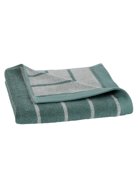 Serviette éponge coton rayée 500 g/m² (bleu / blanc)