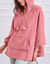 Poncho &agrave; capuche, maille polaire toucher peluche (rose poudr&eacute;)