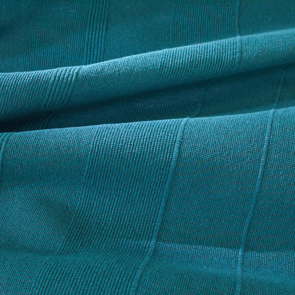   Plaid ou jeté uni coton tissage artisanal (bleu canard)