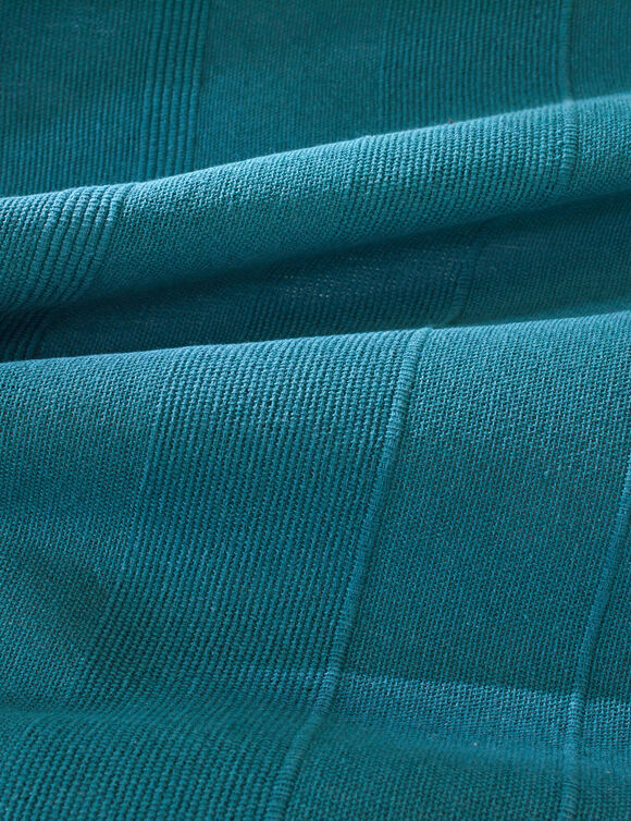   Plaid ou jeté uni coton tissage artisanal (bleu canard)