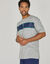T-shirt pyjama rayure plac&eacute;e manches courtes (gris chin&eacute;)