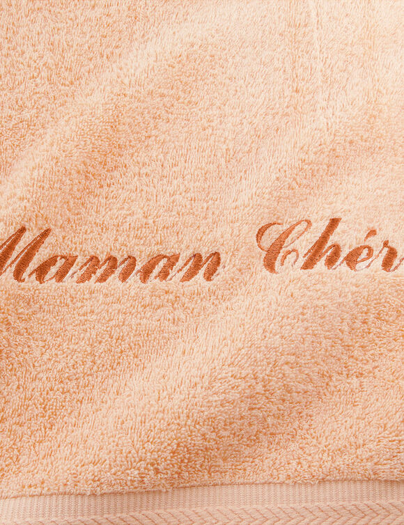 Effen handdoek, zacht comfort, personaliseerbaar (abrikoos)