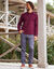 Polo uni maille piquée manches longues (bordeaux)