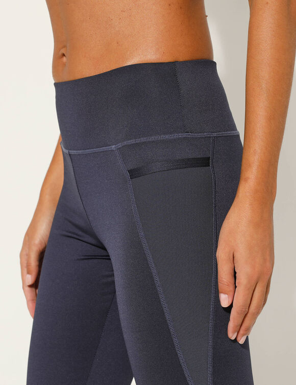 Legging forme trompette, maille extensible (marine)