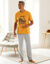 Pyjama met broek, T-shirt met korte mouwen (geel / grijs)