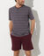 Pyjama-short ray&eacute; col tunisien (bordeaux)