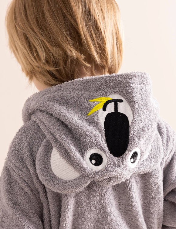 Peignoir de bain enfant personnalisable koala &agrave; capuche (gris)