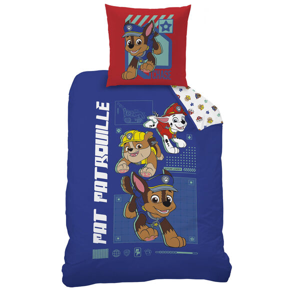 Pat'Patrouille katoenen set bedlinnen (blauw)