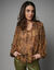 Blouse en voile imprim&eacute; (chocolat / vert)