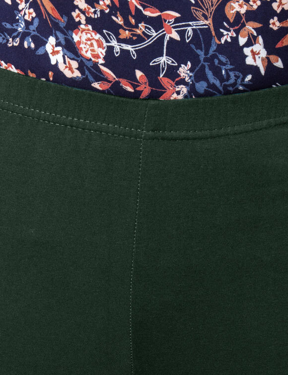 Legging bootcut uni, taille élastiquée (vert sapin)