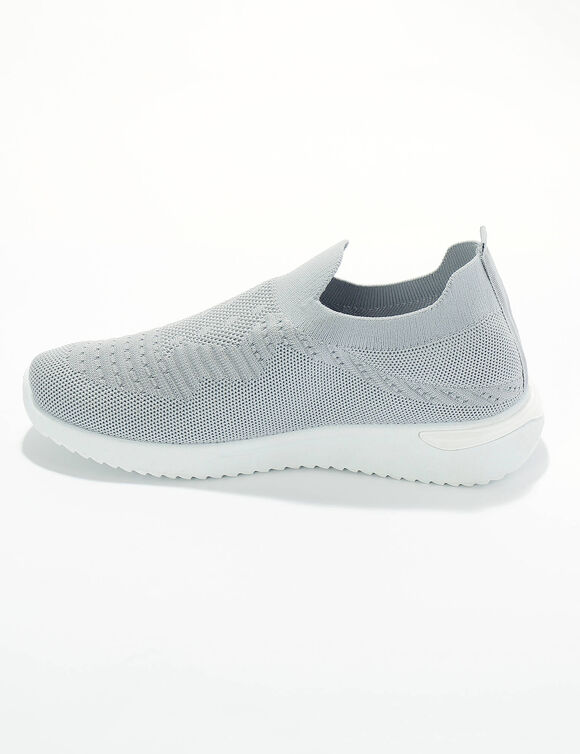 Baskets textile mesh l&eacute;g&egrave;res, &agrave; enfiler (gris)