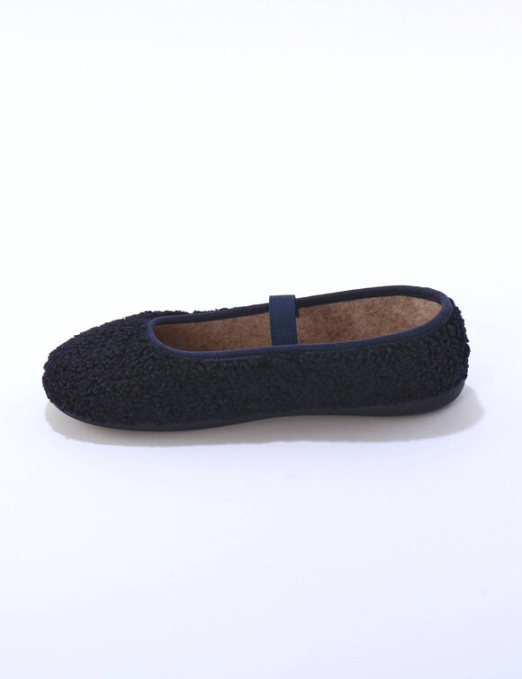 Ballerines en sherpa (bleu)