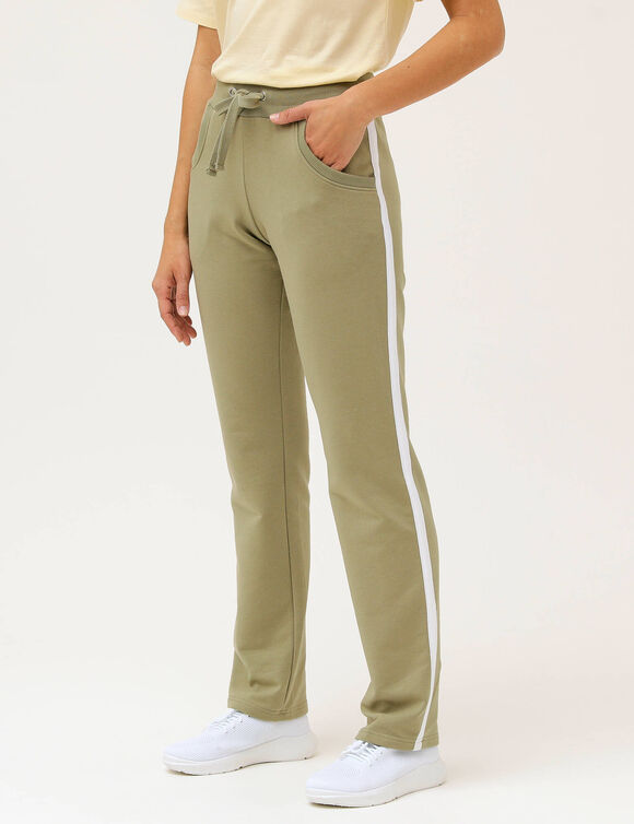 Pantalon jogging bicolore (kaki clair / blanc)