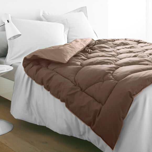Edredon bicolore (taupe / chocolat)