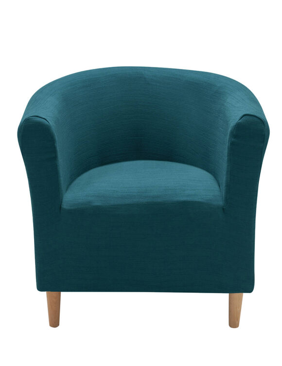 Housse extensible unie sp&eacute;ciale fauteuil cabriolet (bleu canard)