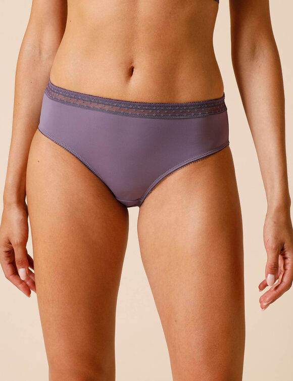 Culotte microfibre et tulle plumetis effet seconde peau forme midi Paia - lot de 2  (parme grisé)