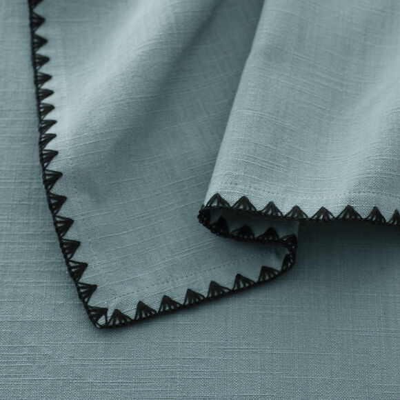 Nappe unie coton finition fantaisie (bleu grisé)