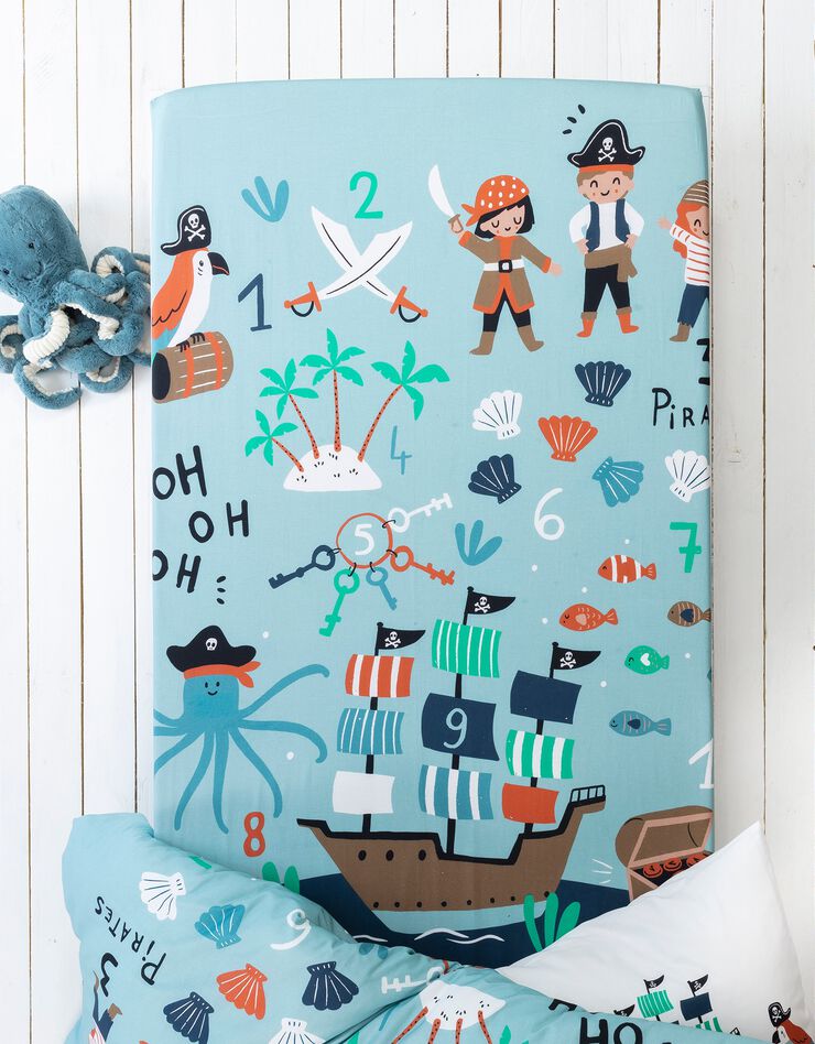 Linge de lit enfant Pirates en coton, bleu Linge de lit enfant Pirates en coton, bleu, hi-res image number 2