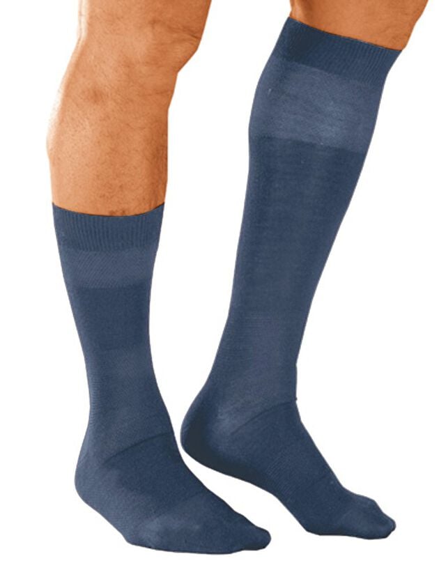 Mi-chaussettes fil d'Ecosse effet massant - lot de 2 paires (bleu)