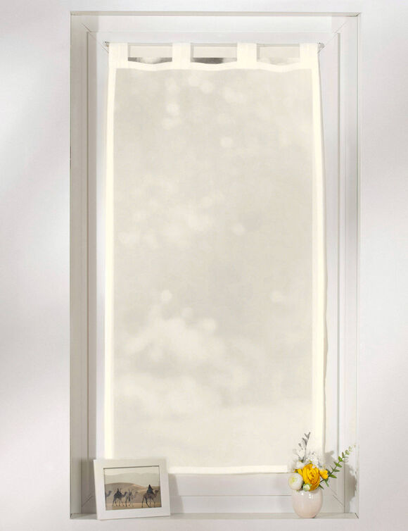 Vitrage droit voile uni finition pattes (ivoire)