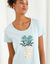 Chemise de nuit courte imprimée "vase fleuri" (aqua)