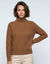 Pull col roul&eacute; en maille fantaisie (noisette)