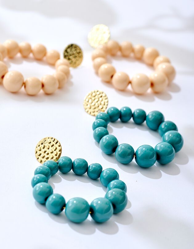 Oorbellen met parels, Indian Summer (amandel groen)