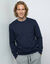 Sweater in molton met ronde hals (marine)