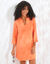 Tunique de plage unie, manches 3/4 (orange)