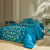 Linge de lit Pétillant coton  (bleu paon)