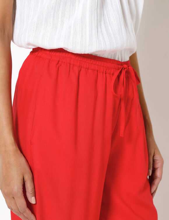Pantalon large fluide uni (rouge)
