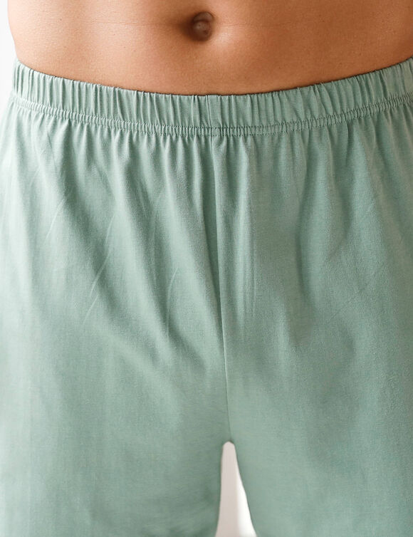 Short pyjama coton uni (vert)